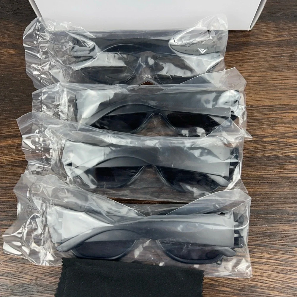 Vizio Theater 3D‎ Glasses 4 Pack Black Passive 3D Eyewear with Cleaning Cloth